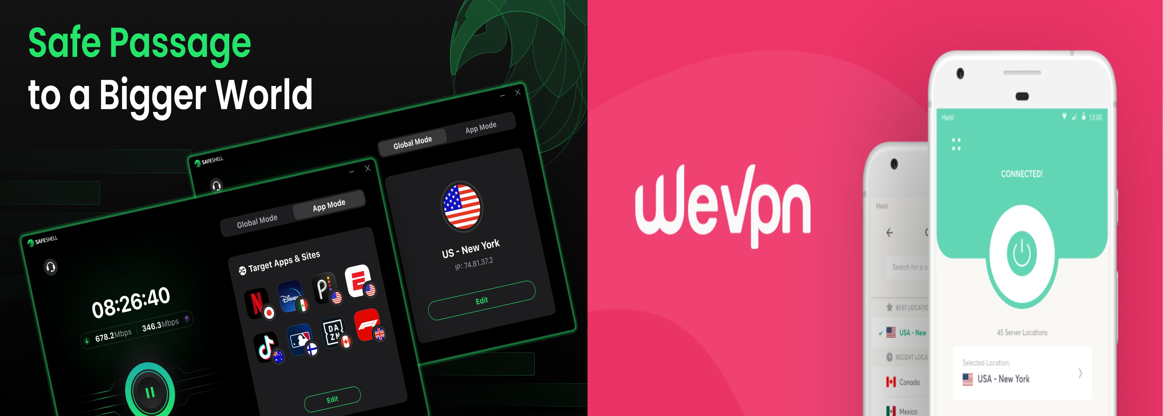 WeVPN vs. SafeShell VPN: Which Netflix VPN is Best