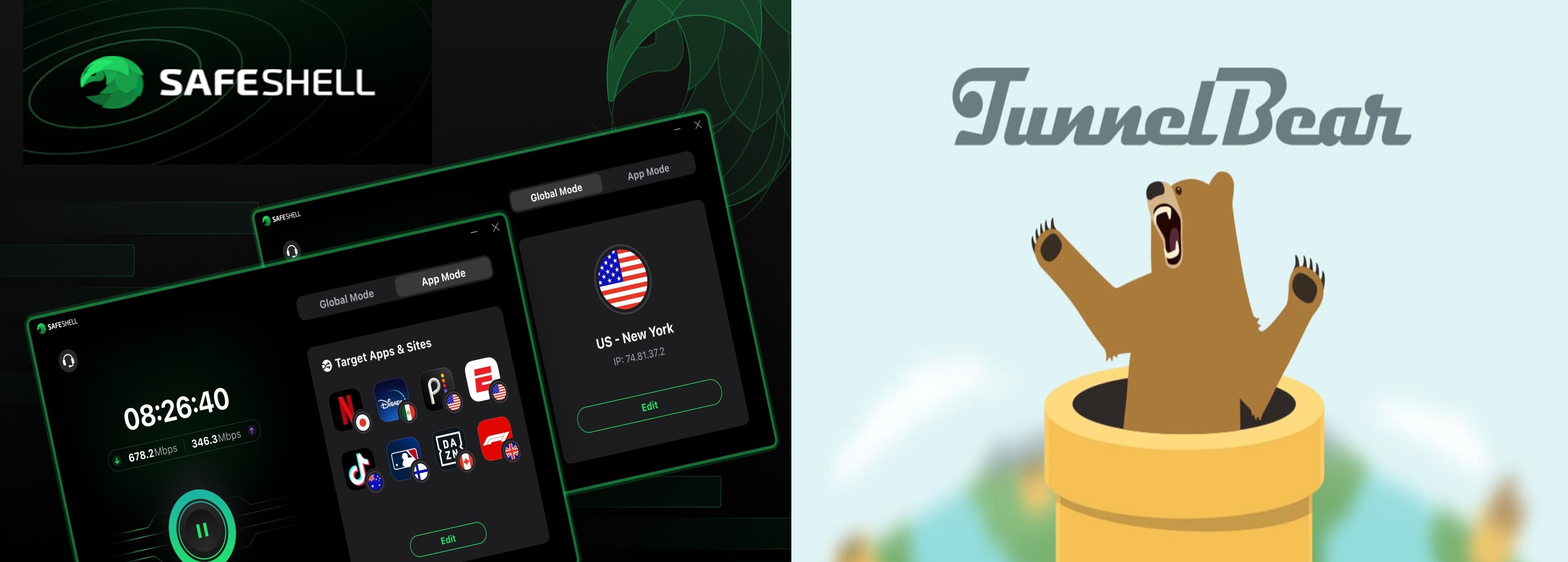 TunnelBear vs. SafeShell VPN: Choose Your Netflix VPN